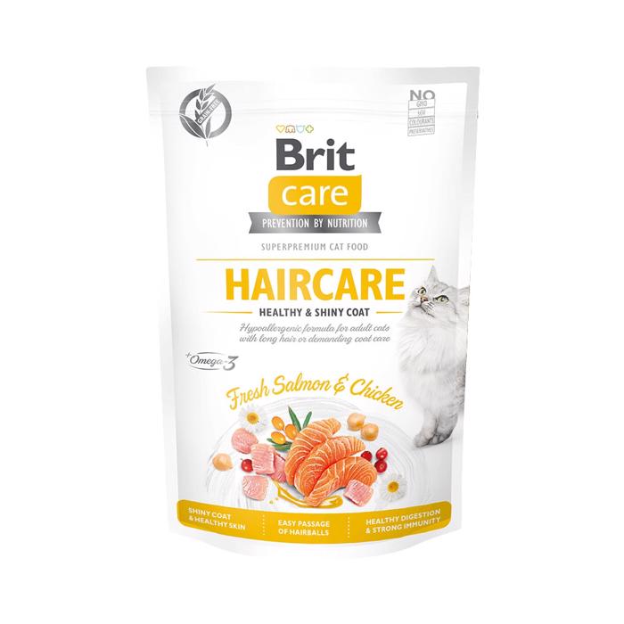 Brit Care Kattefoder Til Pelsrige Katte Haircare Til Sund & Blank pels SMAGSPRØVE 50g