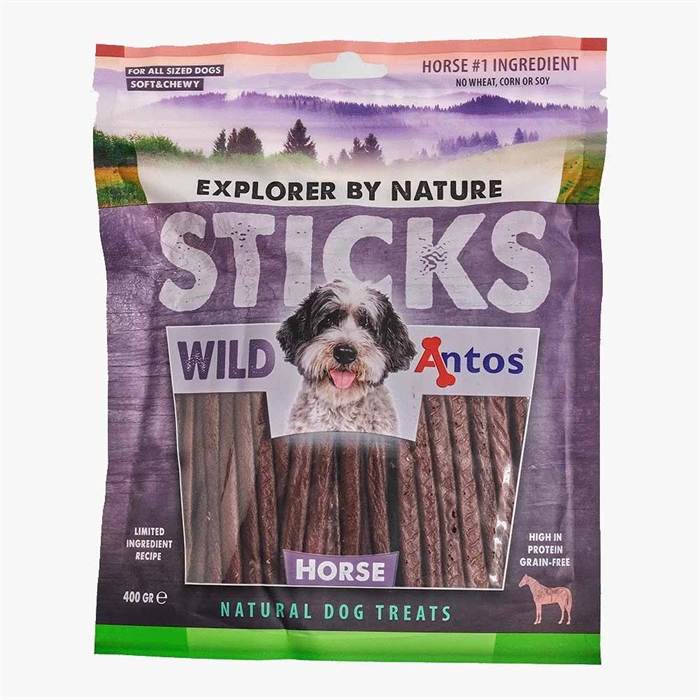 Antos Wild Sticks Bløde Tyggestænger med Hest 400g