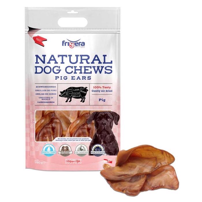 Frigera Natural Dog Chews Pig Ears Naturligt Tørret Griseører 750g