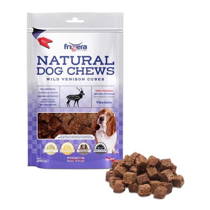 Frigera Natural Dog Chews Venison Cubes Rådyr Tern 750g