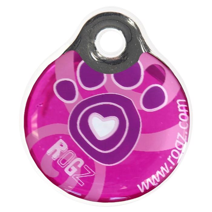 Rogz ID Tags Hundetegn Til Halsbåndet Design Large Pink Paw