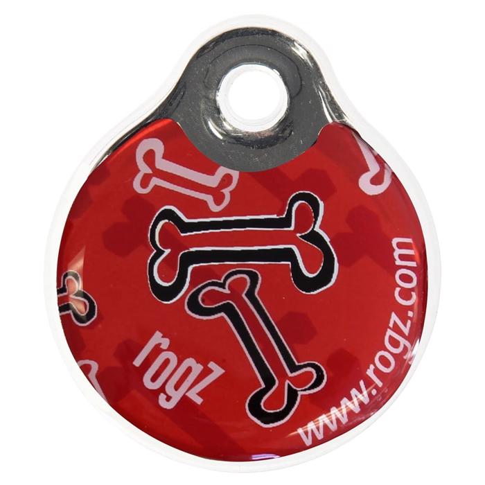 Rogz ID Tags Hundetegn Til Halsbåndet Design Large Red Rogz Bone