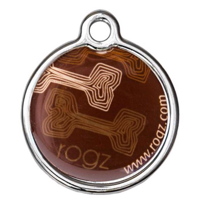 Rogz ID Tags Hundetegn Til Halsbåndet Design Small Mocha Bone