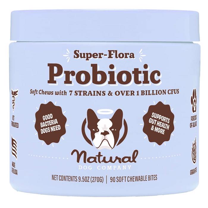 Natural Dog Company Super-Flora Probiotic Fodertilskud til Fordøjelsen 90 Stk