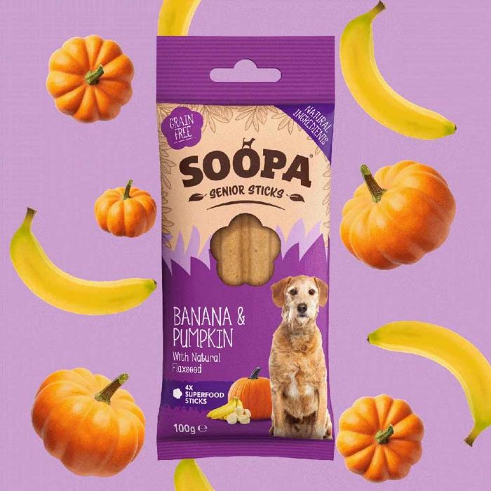 Soopa Vegansk Dental Sticks Banana & Pumpkin SENIOR 4 Stk