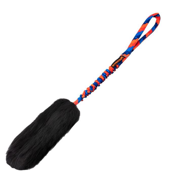 Tug-e-nuff WondaBaa Bungee Dummy med Fåreskind Orange og Blå strop i 58cm