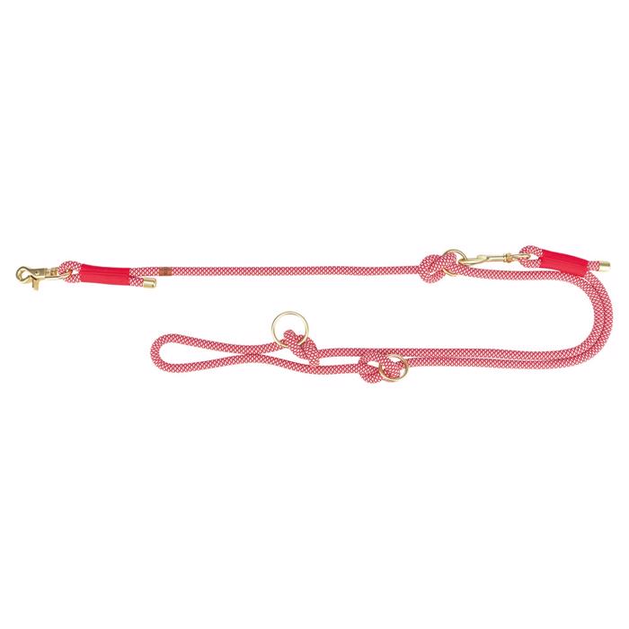 Trixie Soft Rope Justerbar Hundeline i Blødt Reb Rød/Creme