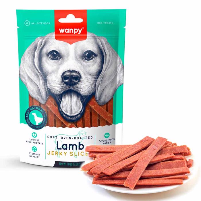 Wanpy Soft Ovnristet Lamb Jerky Slices Lammestænger 100g