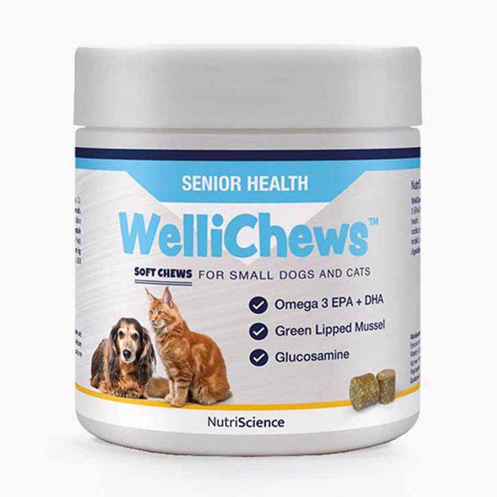 WelliChews Fodertilskuds Godbidder Senior Health Små Hunde & Katte 120 stk