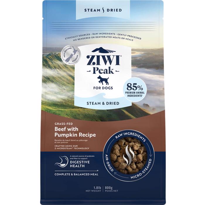 Ziwipeak Hundefoder Steam & Dried Beef with Pumpkin 800g