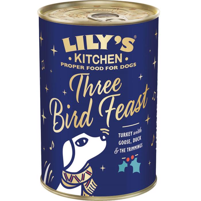 Lily\'s Kitchen Adult Vådfoder Three Bird Feast Hundens Festmåltid 400g