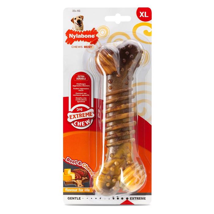 Nylabone Extreme Chew Texture Bone med Smag af Okse og Ost