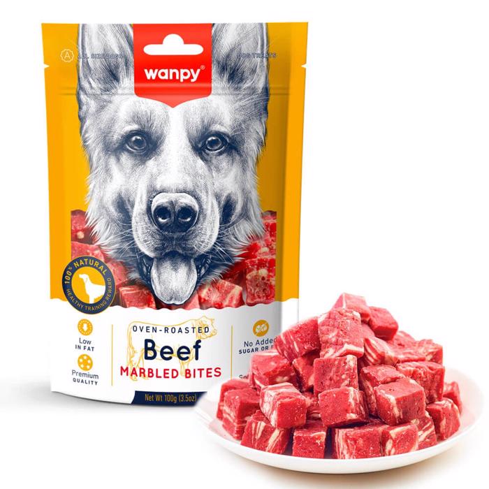 Wanpy Godbidder Ovnristet Marbled Bites BEEF 100g 